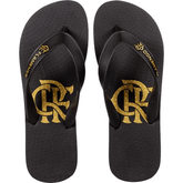 Chinelo Flamengo - Detalhes Dourados