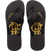 Chinelo Flamengo - Preto com Detalhes Dourados