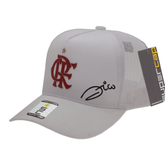 Boné Flamengo Aba Curva CRF Silk 3D Zico Branco Super Cap - UN