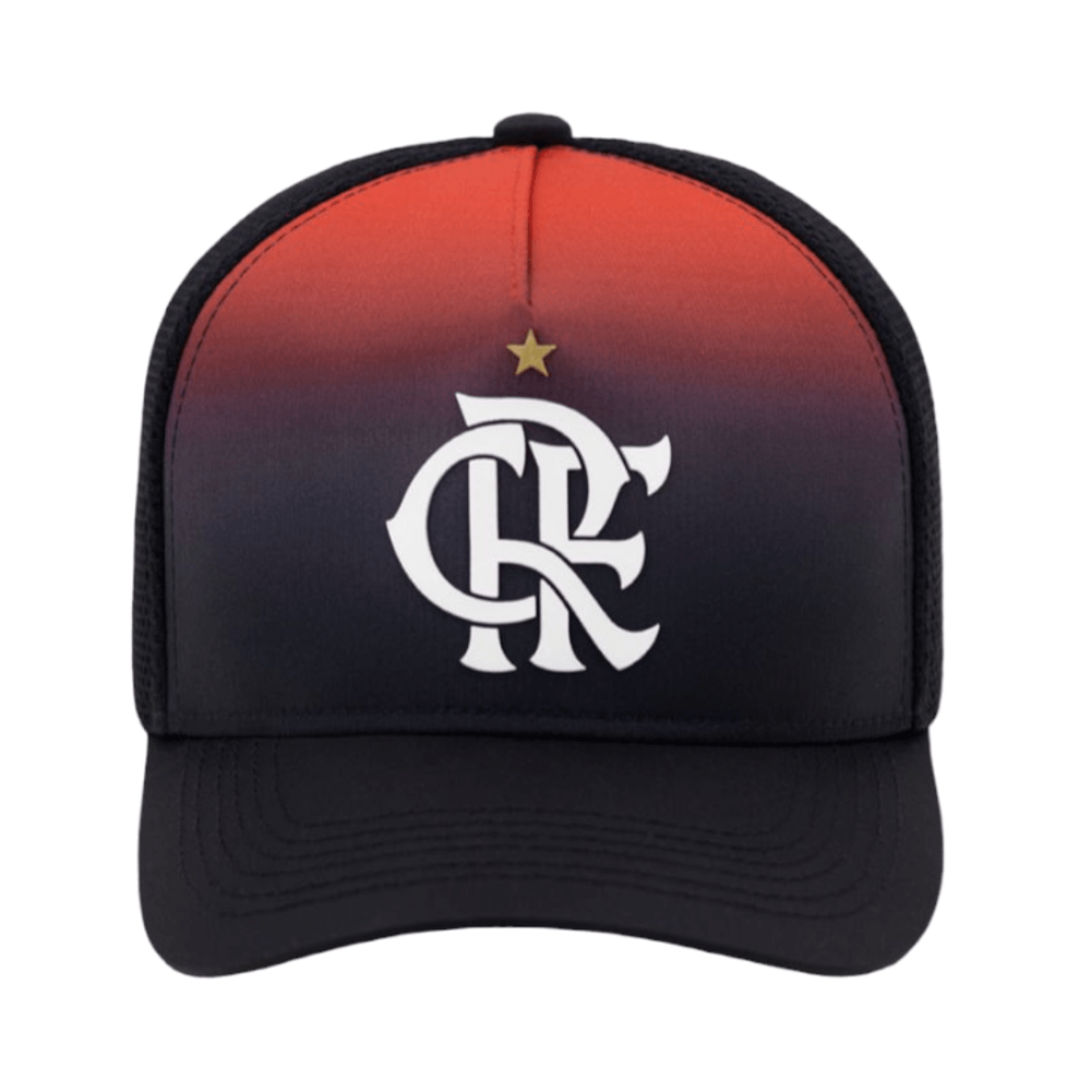 Boné Flamengo Aba Curva CRF Degradê Preto Super Cap - UN