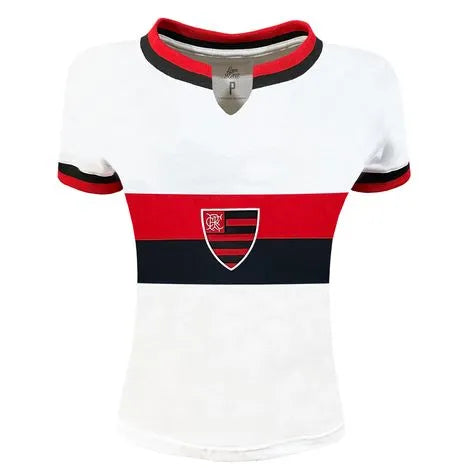 Camisa Flamengo Feminina Retrô 1976 Branca Liga Retrô