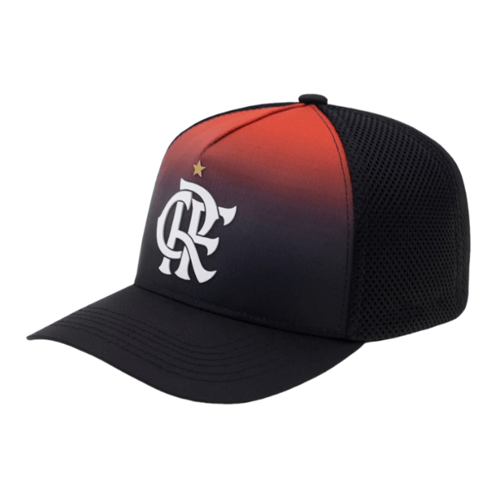 Boné Flamengo Aba Curva CRF Degradê Preto Super Cap - UN